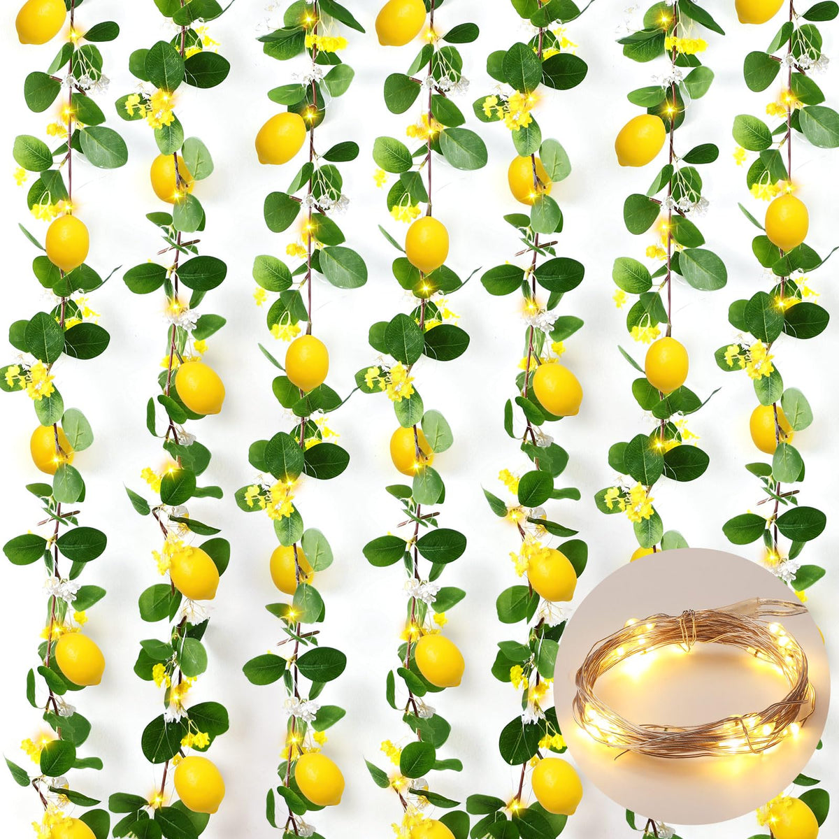 Artificial Lemon Garland 5.74 Feet for Party and Home Decor
