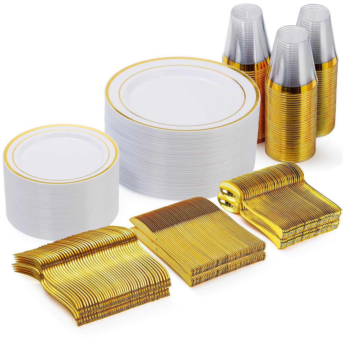 Disposable Plastic Dinnerware Set for Parties and Events