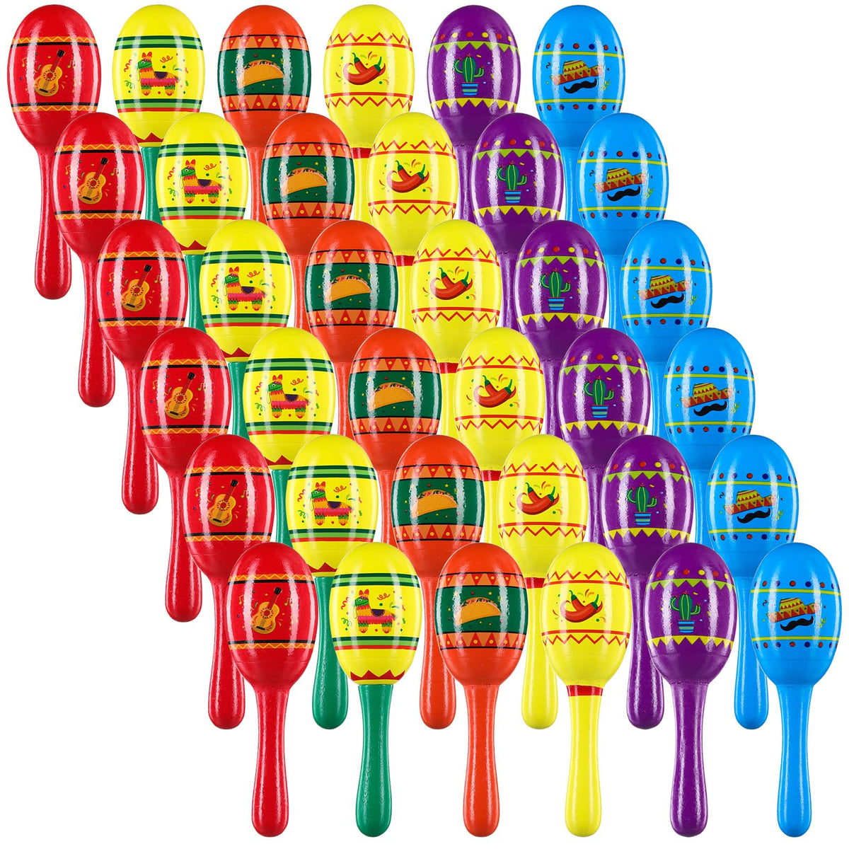 Mini Wooden Maracas for Mexican Fiesta Party Favors