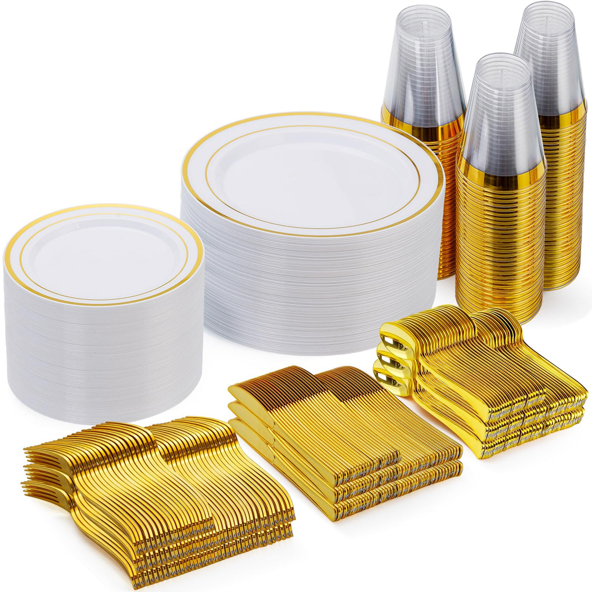 Disposable Plastic Dinnerware Set for Parties and Events