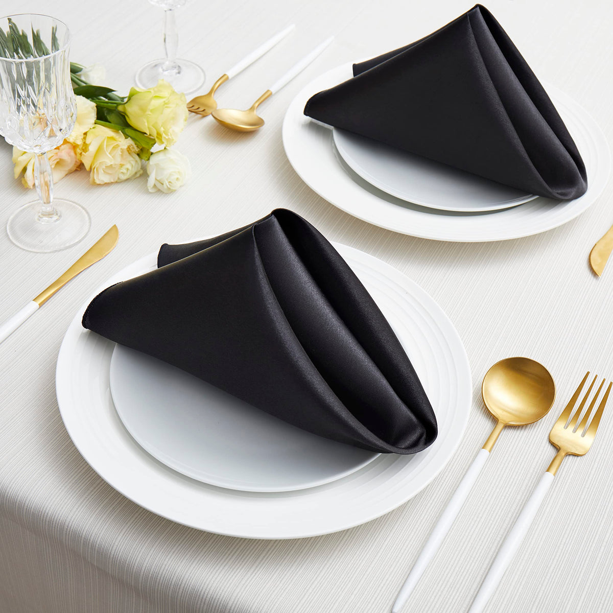Square Satin Dinner Napkins for Weddings Banquets and Parties