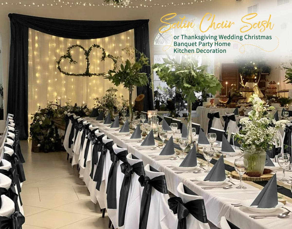 Satin Chair Sashes for Thanksgiving Weddings and Events