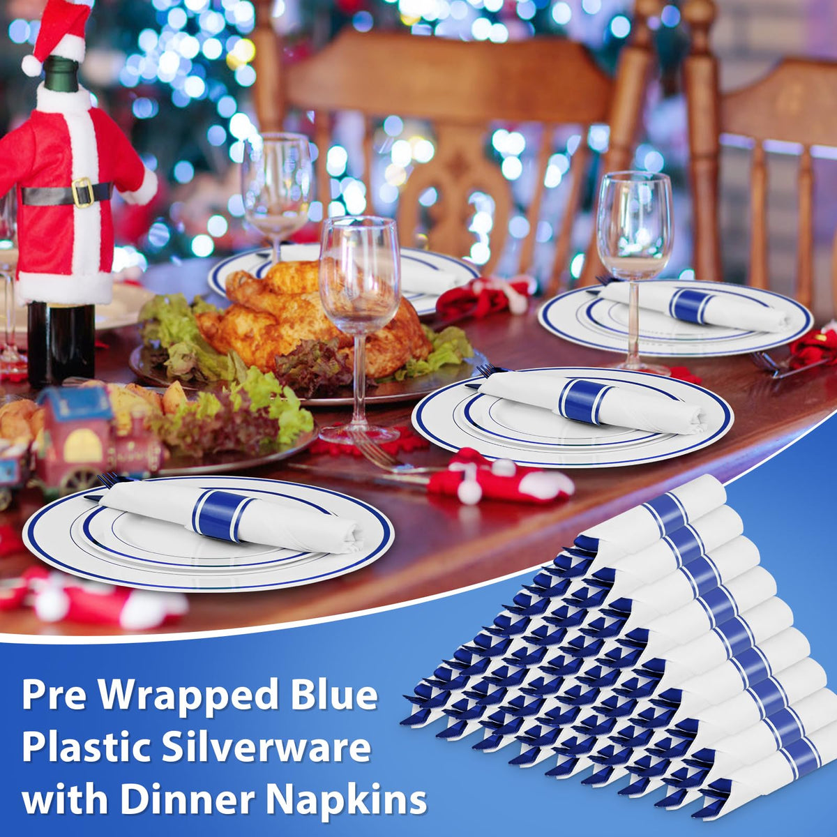 Pre Rolled Plastic Silverware Set for Parties and Events