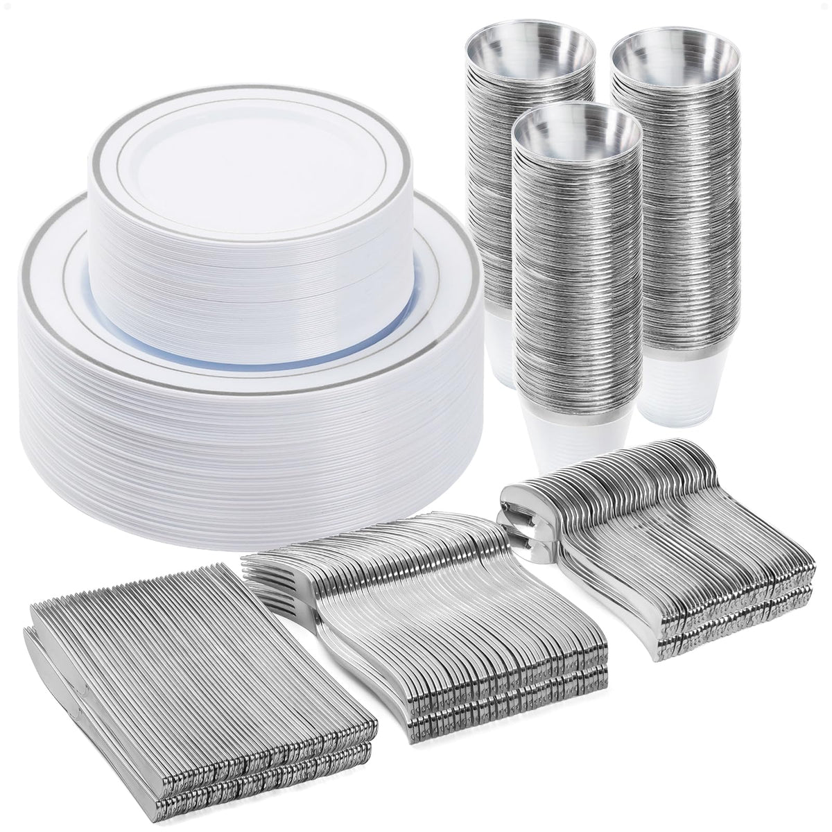 Disposable Dinnerware Set for Parties Weddings and Events
