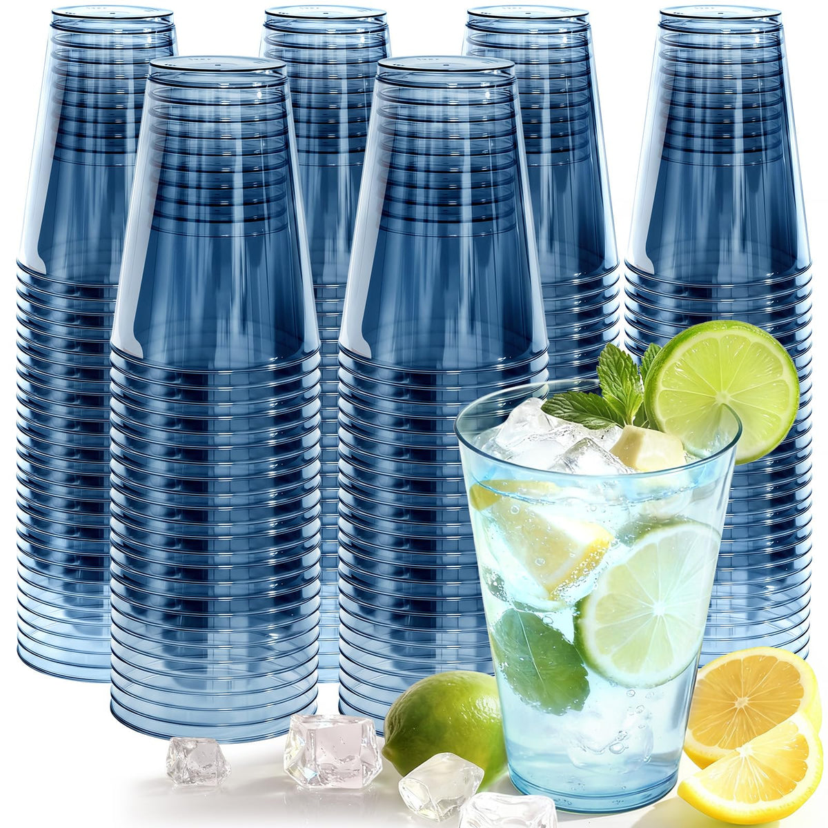 Clear Disposable Plastic Cups 12 oz for Parties and Events