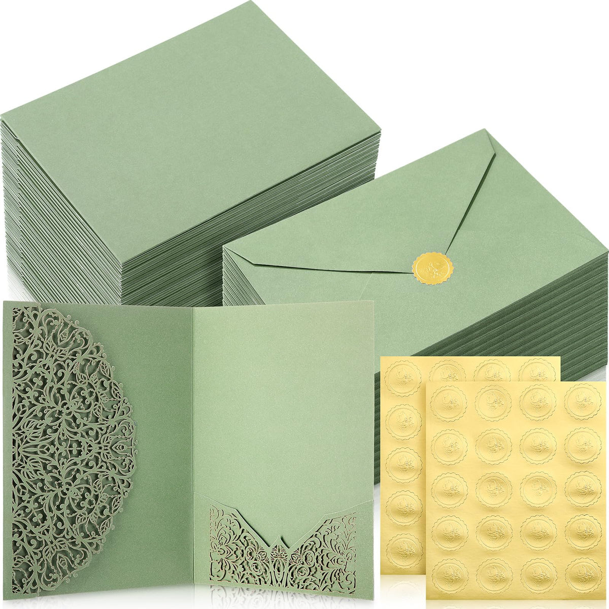 Laser Cut Wedding Invitations 100 Sets 5 x 7 Inch Cards