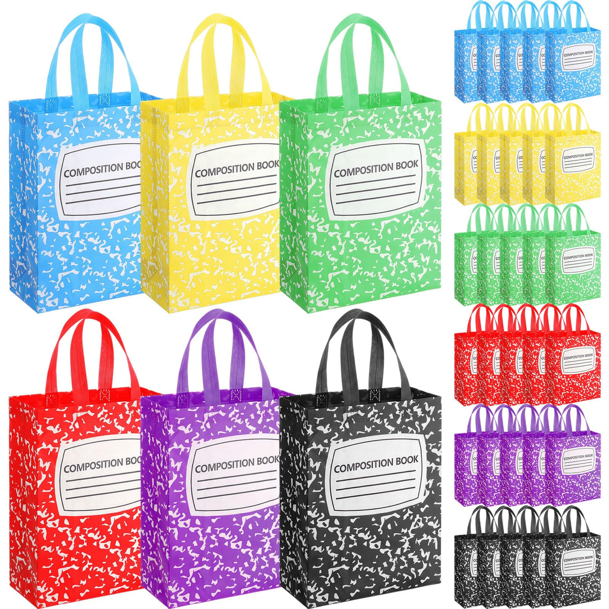 Reusable Non Woven Gift Tote Bags 60 Pack with Handles