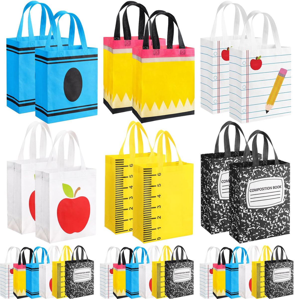 Reusable Non Woven Gift Tote Bags 60 Pack with Handles