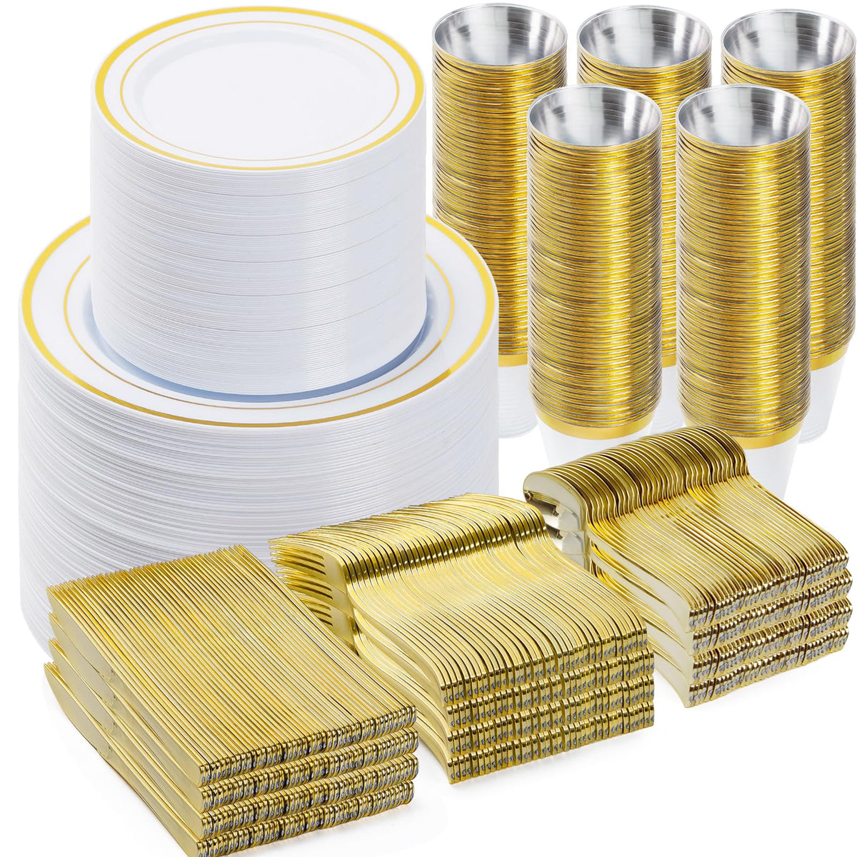 Disposable Dinnerware Set for Parties Weddings and Events