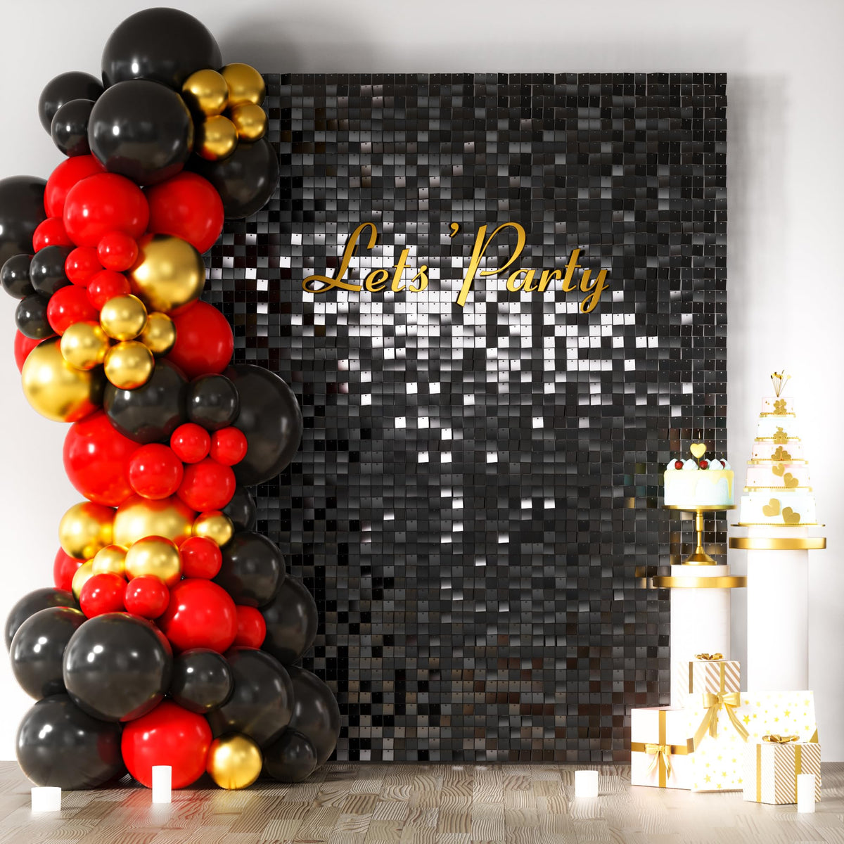 Square Sequin Shimmer Wall Backdrop for Party Photo Decor