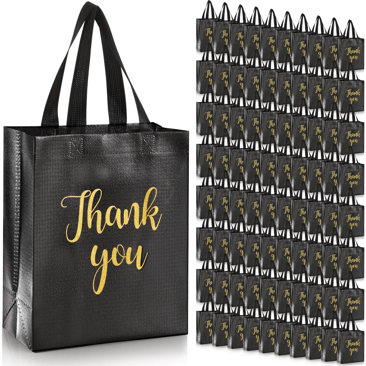 Glossy Thank You Gift Bags with Handles for Party Favors