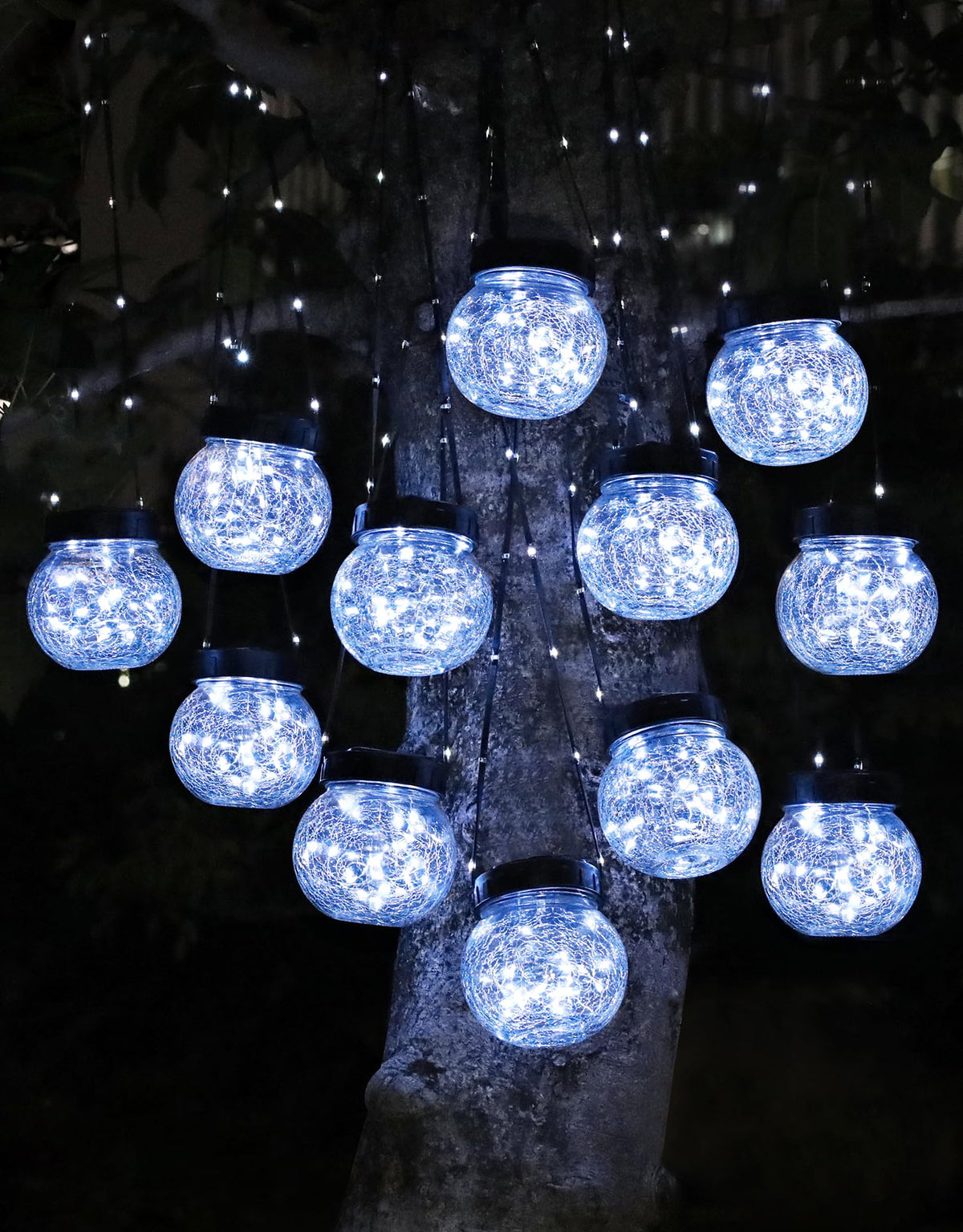 Solar Hanging Lanterns 12 Pack for Outdoor Party Decorations