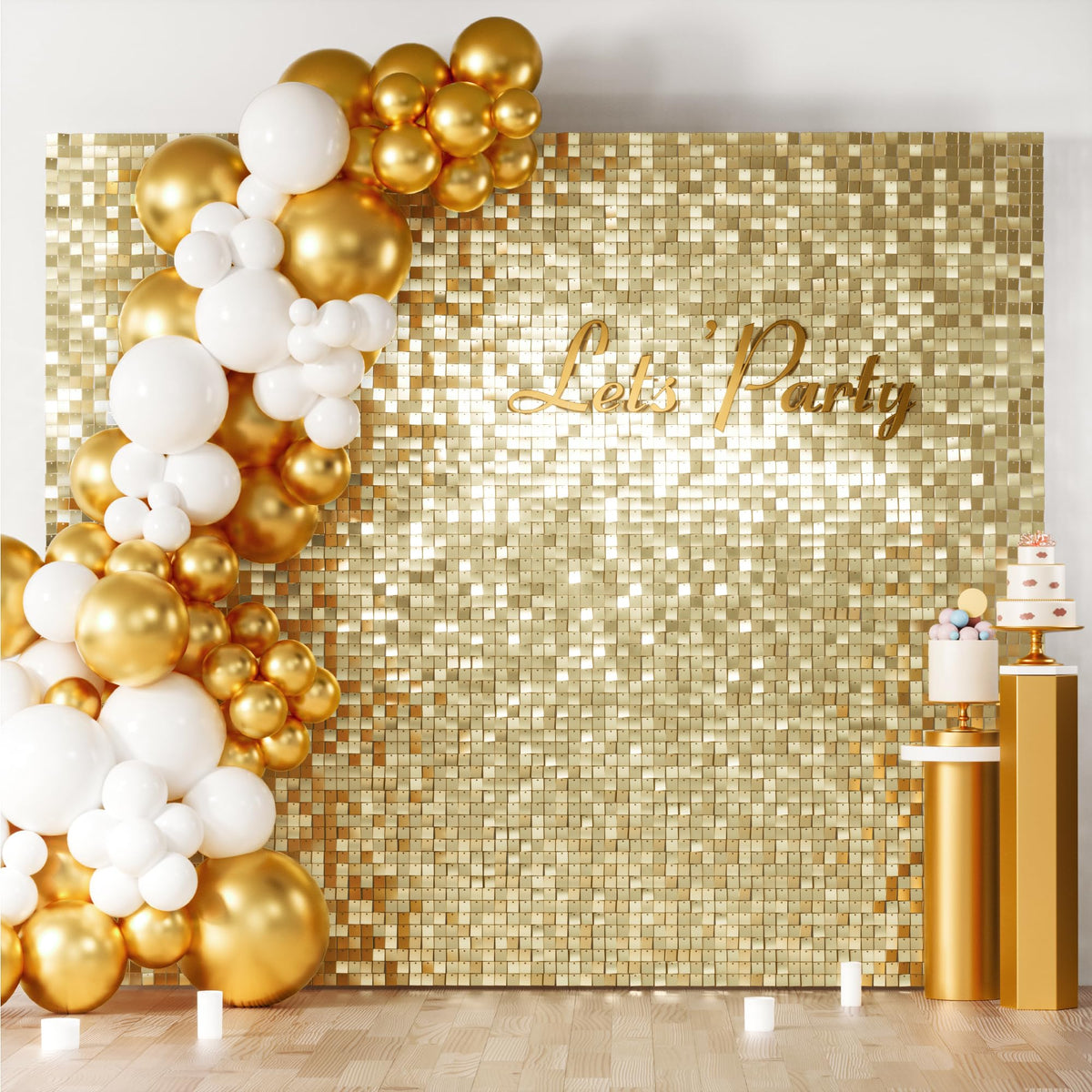 Square Sequin Shimmer Wall Backdrop for Party Photo Decor