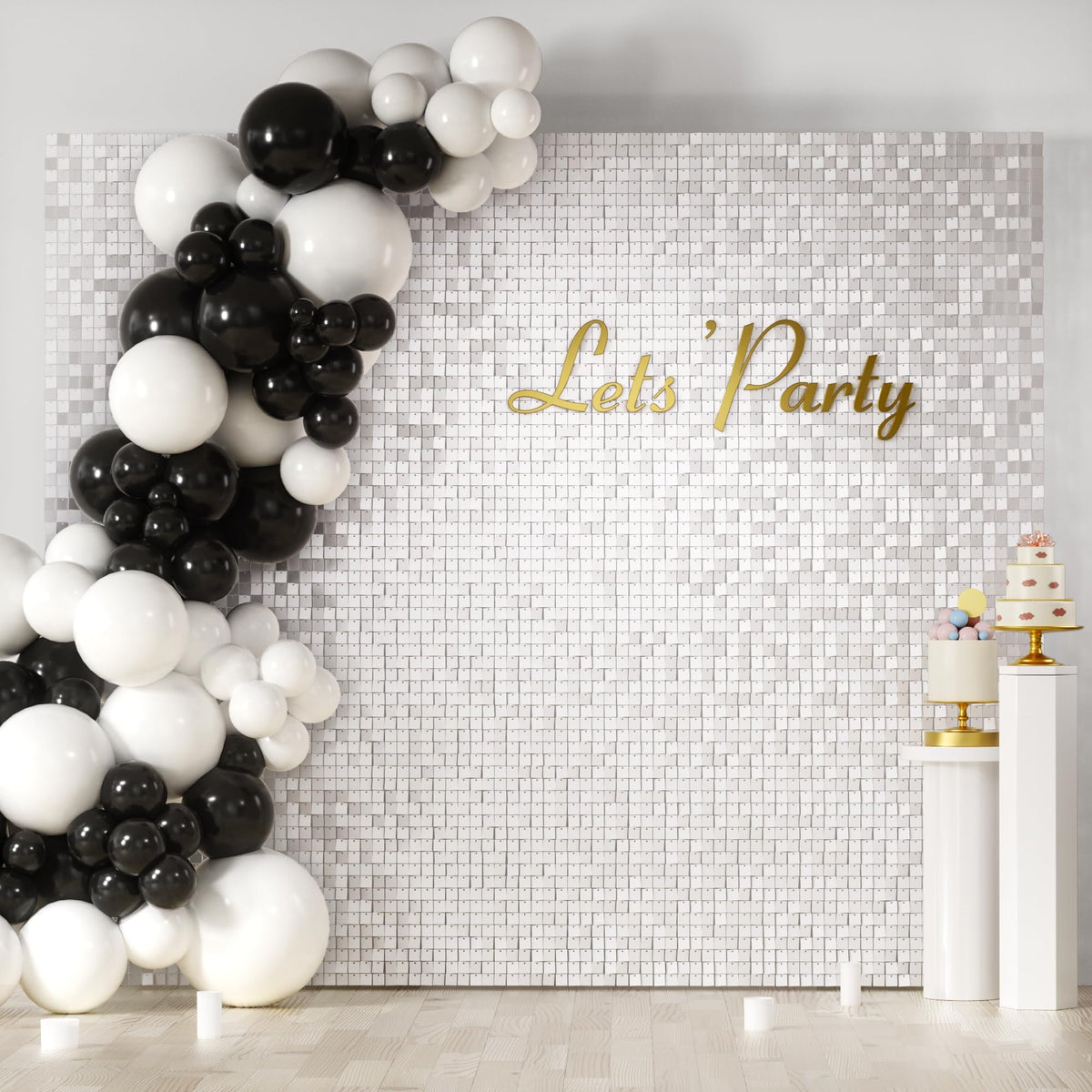 Square Sequin Shimmer Wall Backdrop for Party Photo Decor