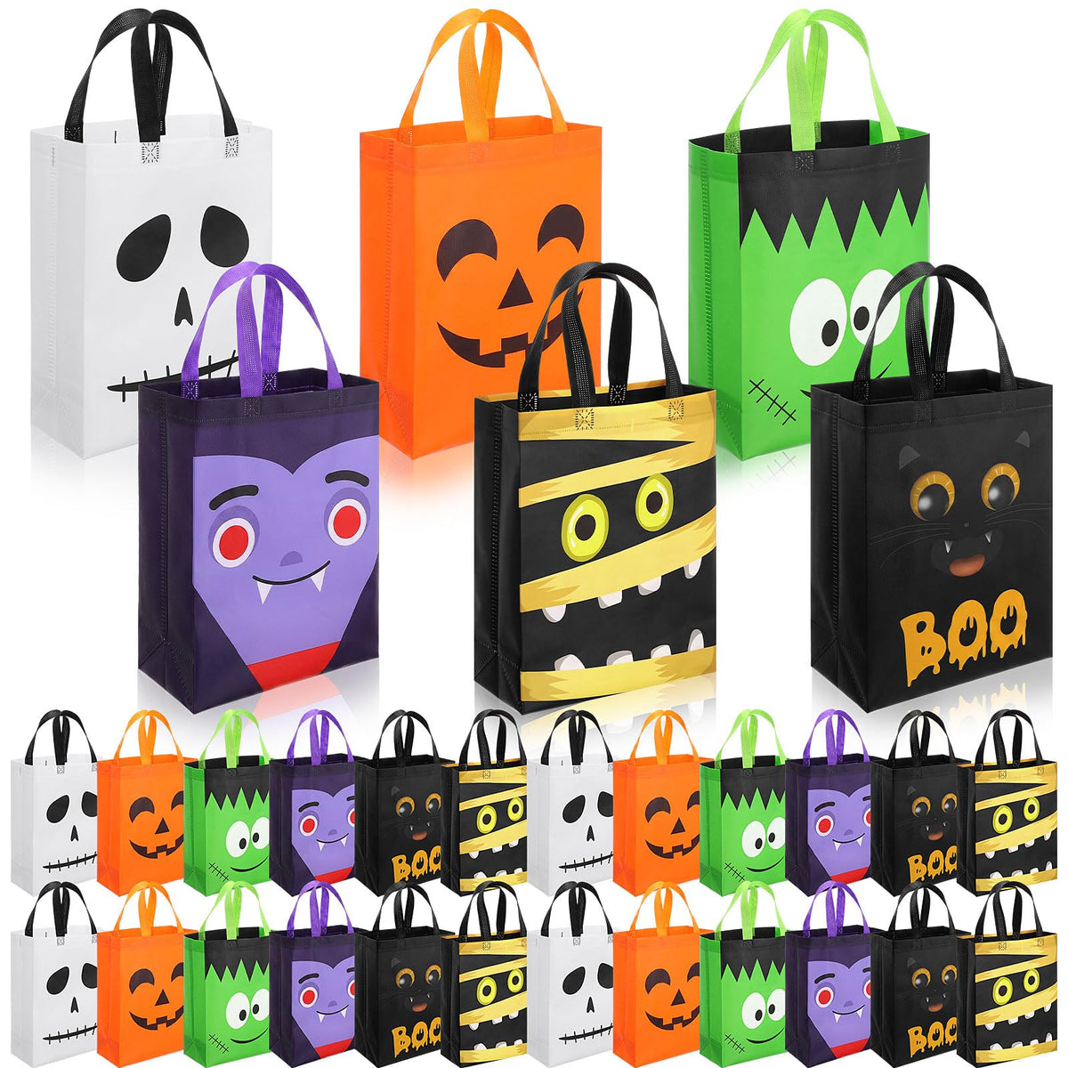 Reusable Non Woven Gift Tote Bags 60 Pack with Handles