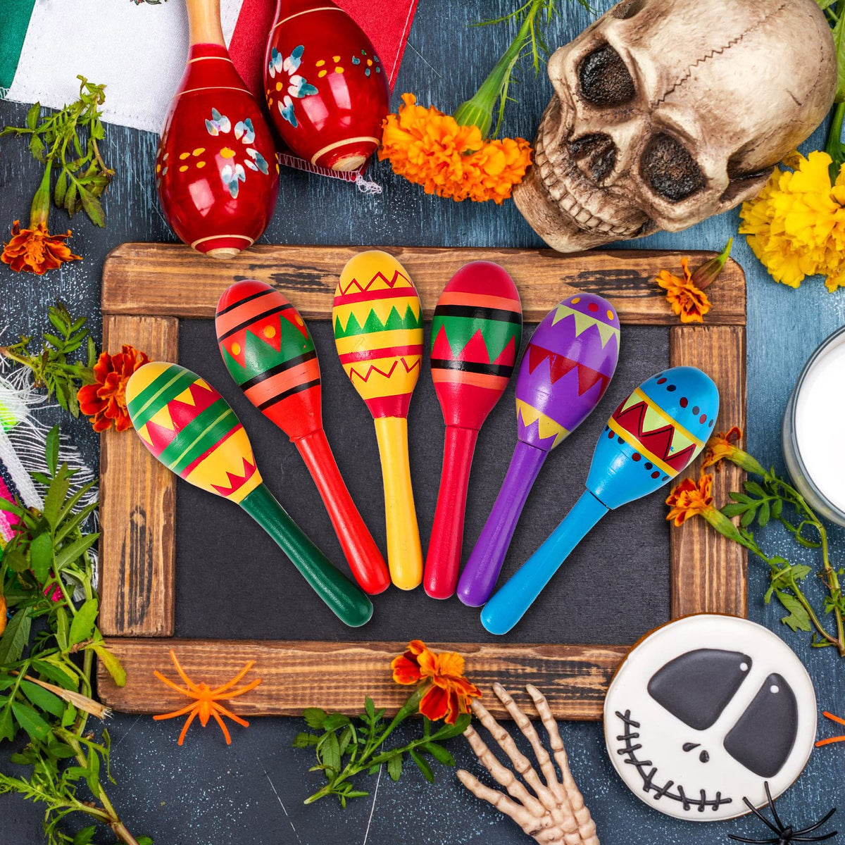 Mini Wooden Maracas for Mexican Fiesta Party Favors