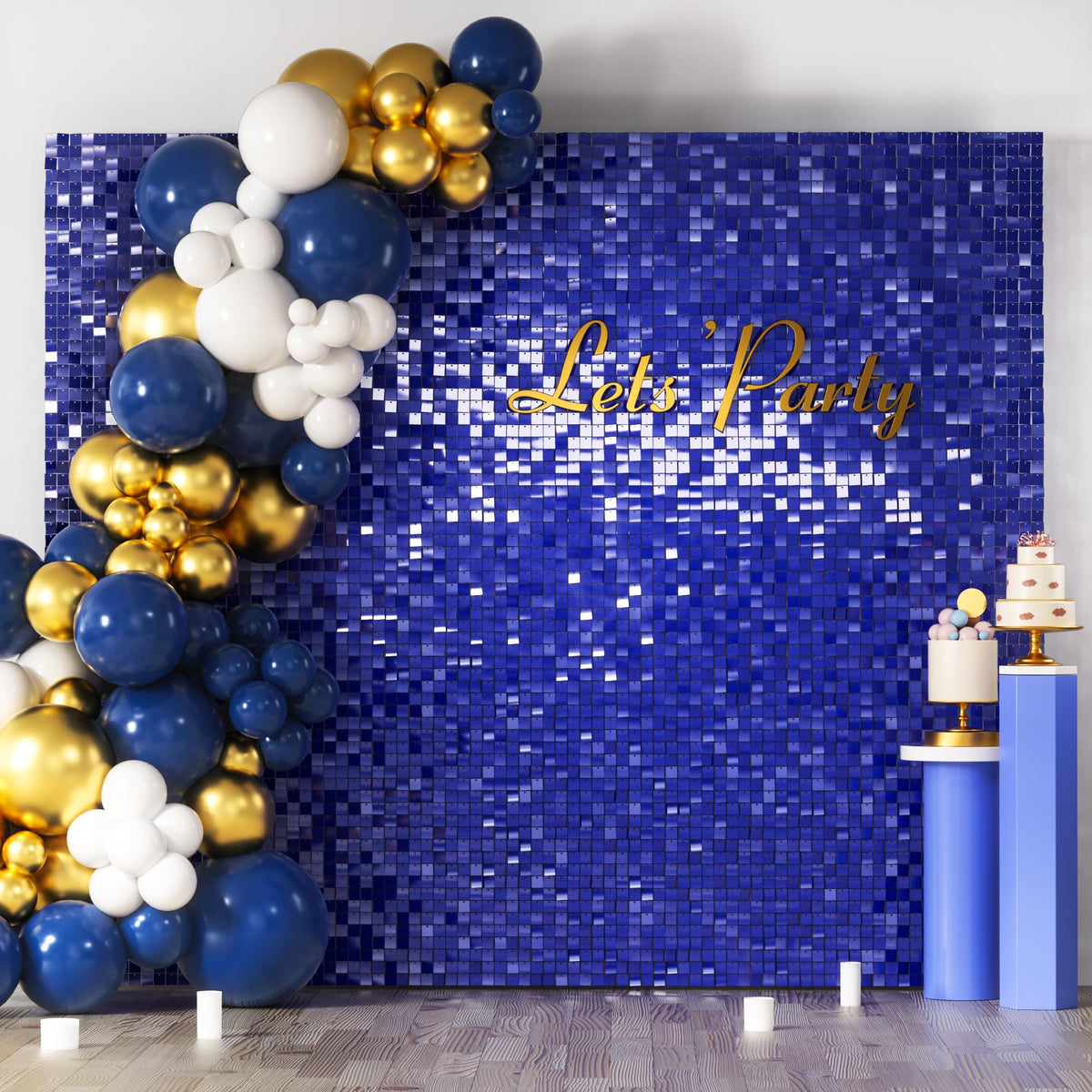 Square Sequin Shimmer Wall Backdrop for Party Photo Decor