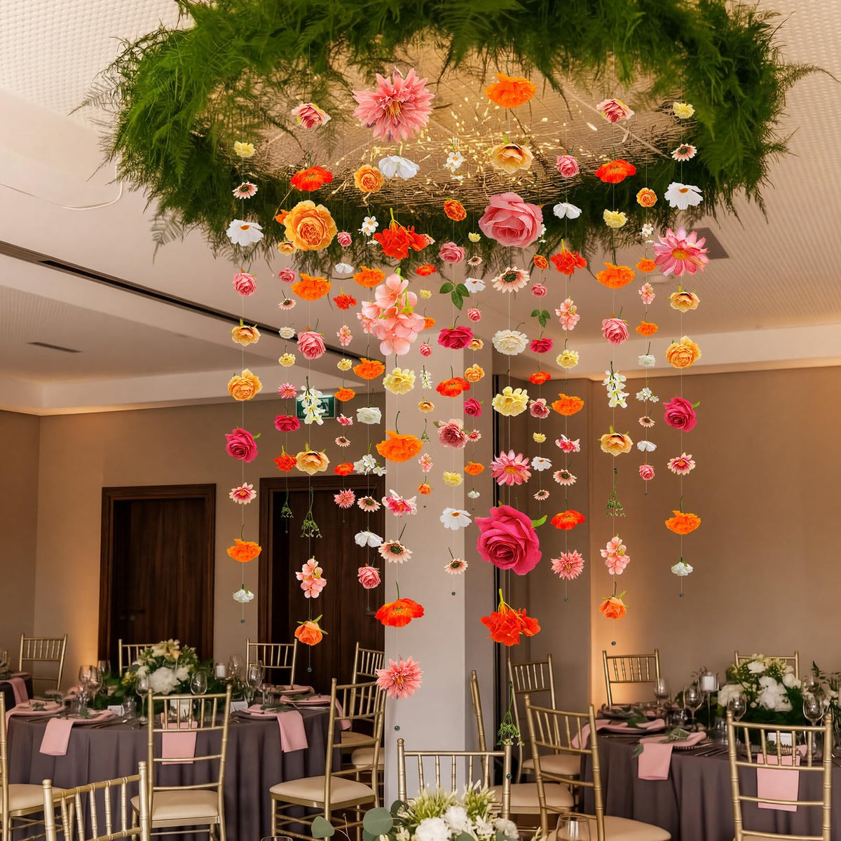 Hanging Flower Garlands 12 Pieces 70 Feet Floral Vines