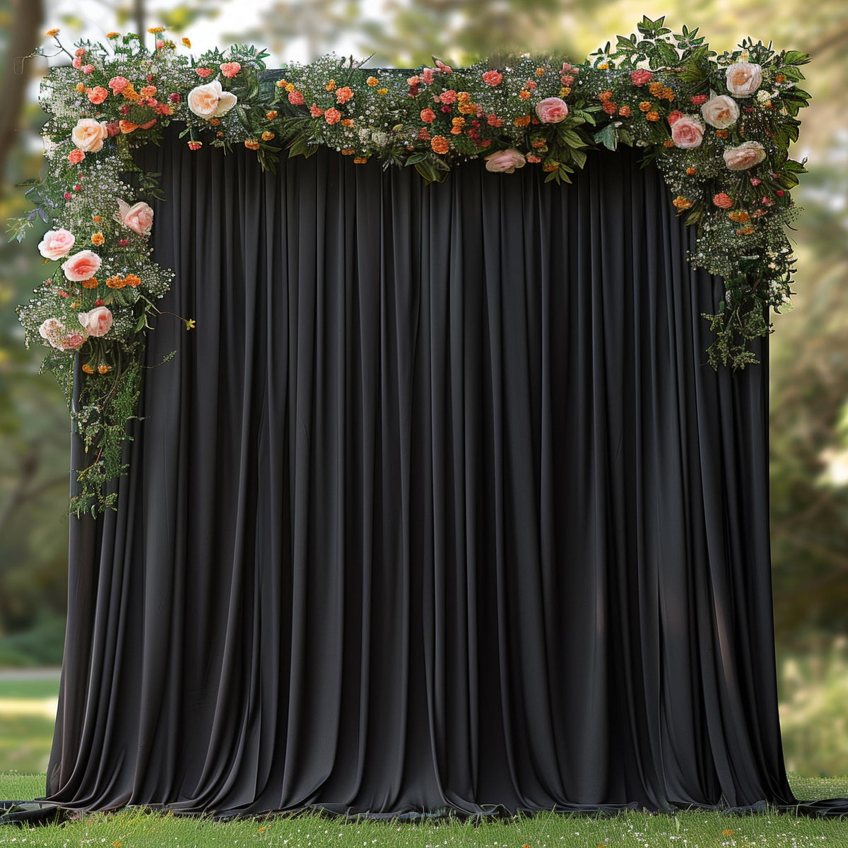 White Fabric Backdrop Curtain for Wedding and Party Decor