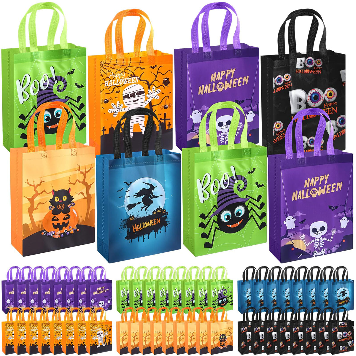 Reusable Non Woven Gift Tote Bags 60 Pack with Handles
