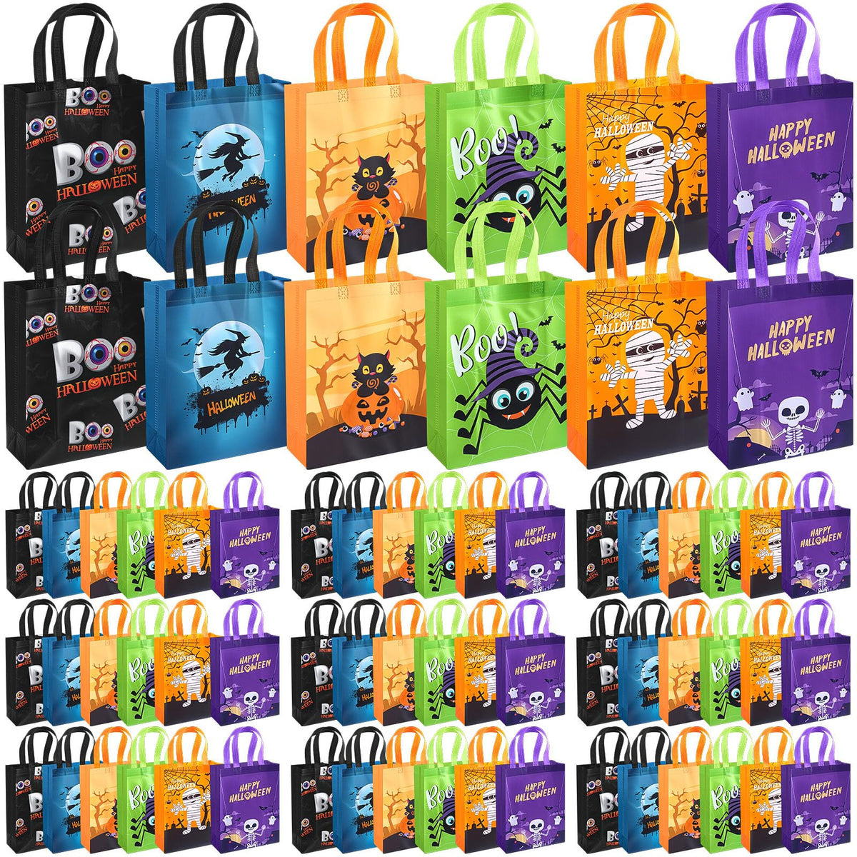 Reusable Non Woven Gift Tote Bags 60 Pack with Handles