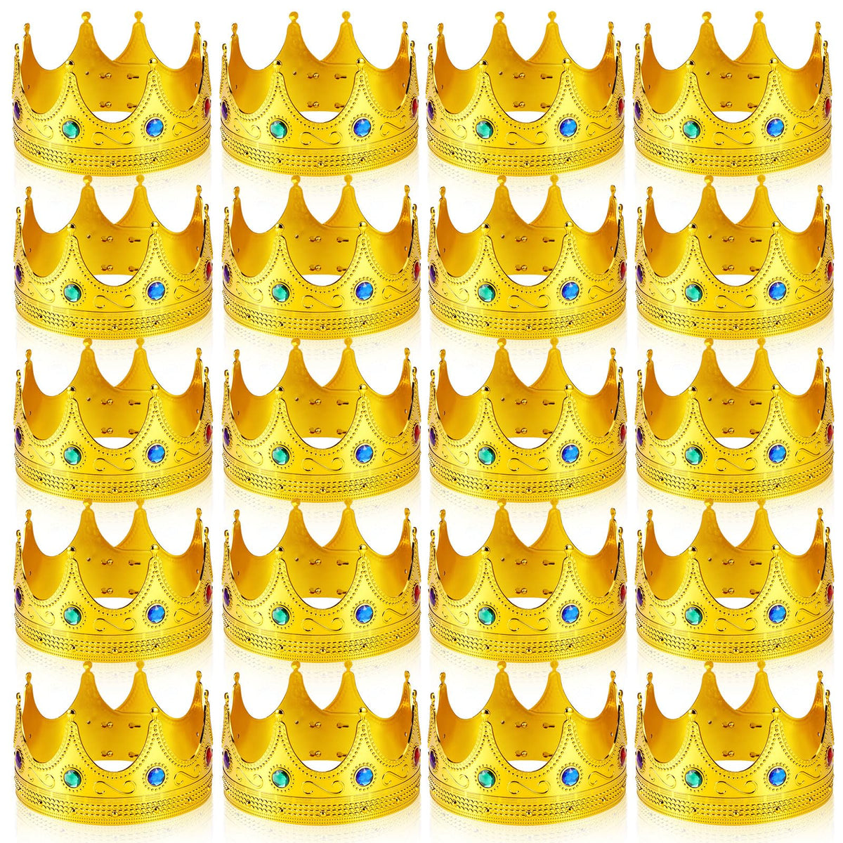 Gold Jeweled King Crown for Costume Cosplay and Parties