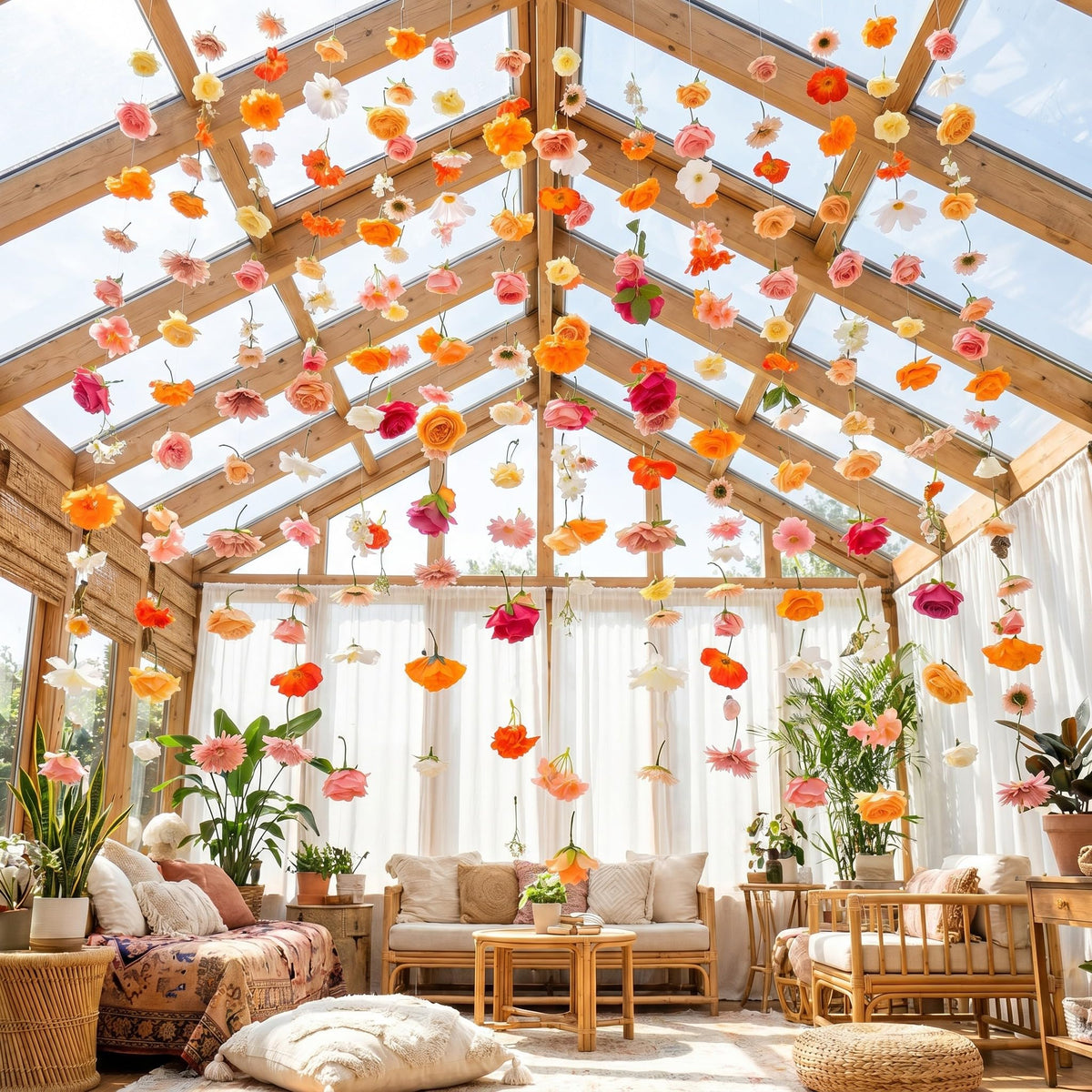 Hanging Flower Garlands 12 Pieces 70 Feet Floral Vines