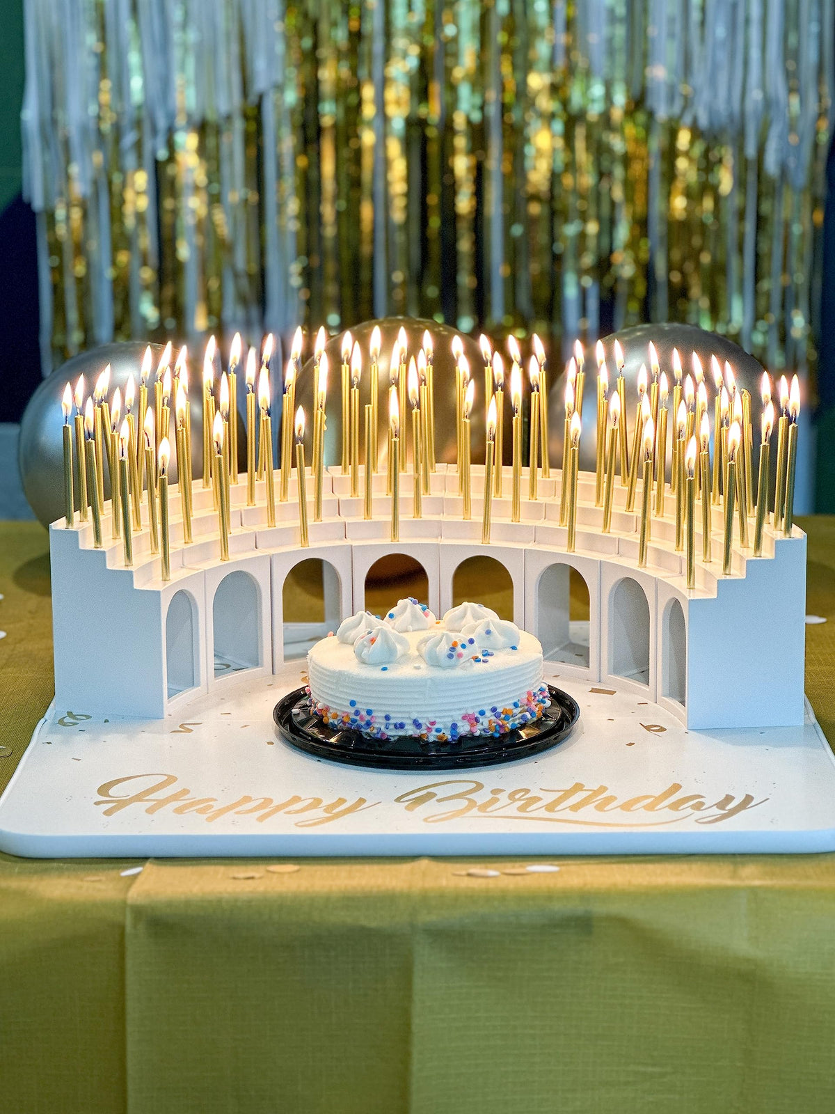 Tall Gold Birthday Candles 100 Pack for Cakes and Celebrations