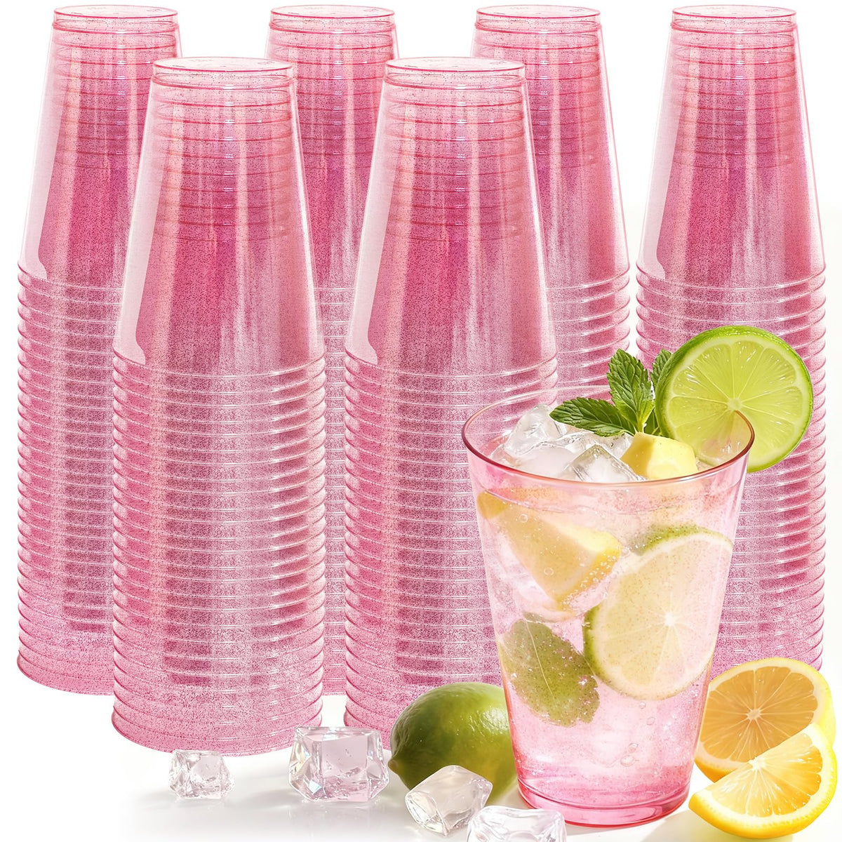 Clear Disposable Plastic Cups 12 oz for Parties and Events
