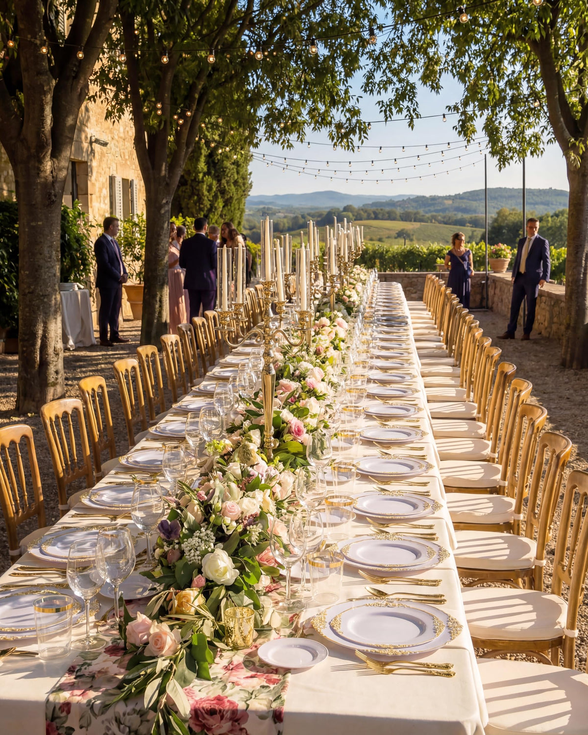 Gold Disposable Dinnerware Set for 50 Party Guests