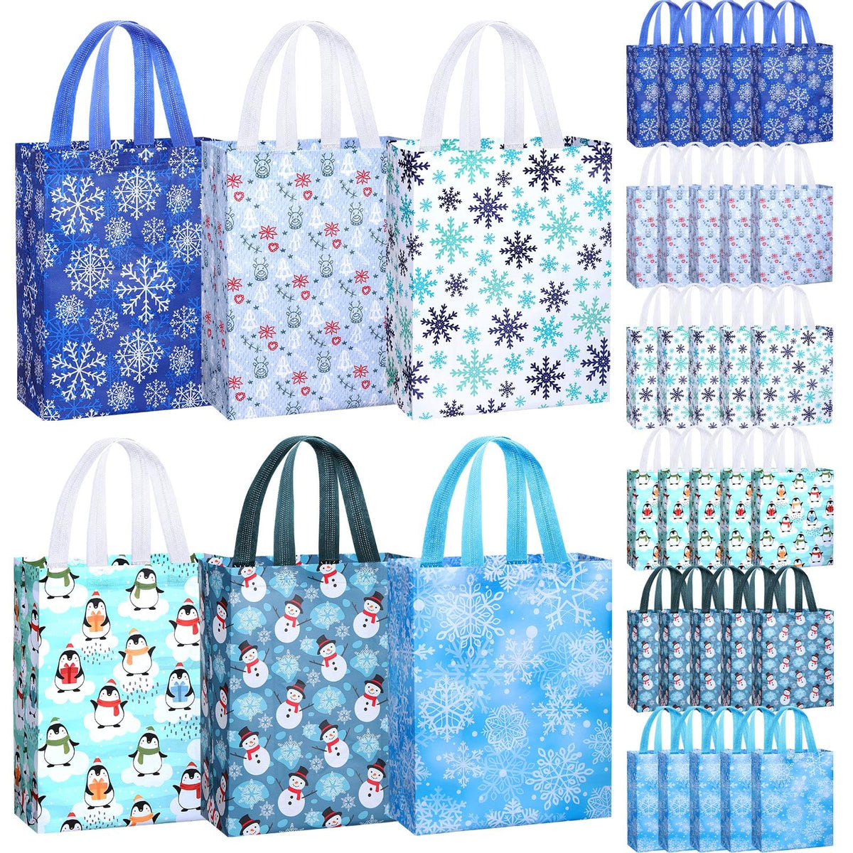 Reusable Non Woven Gift Tote Bags 60 Pack with Handles