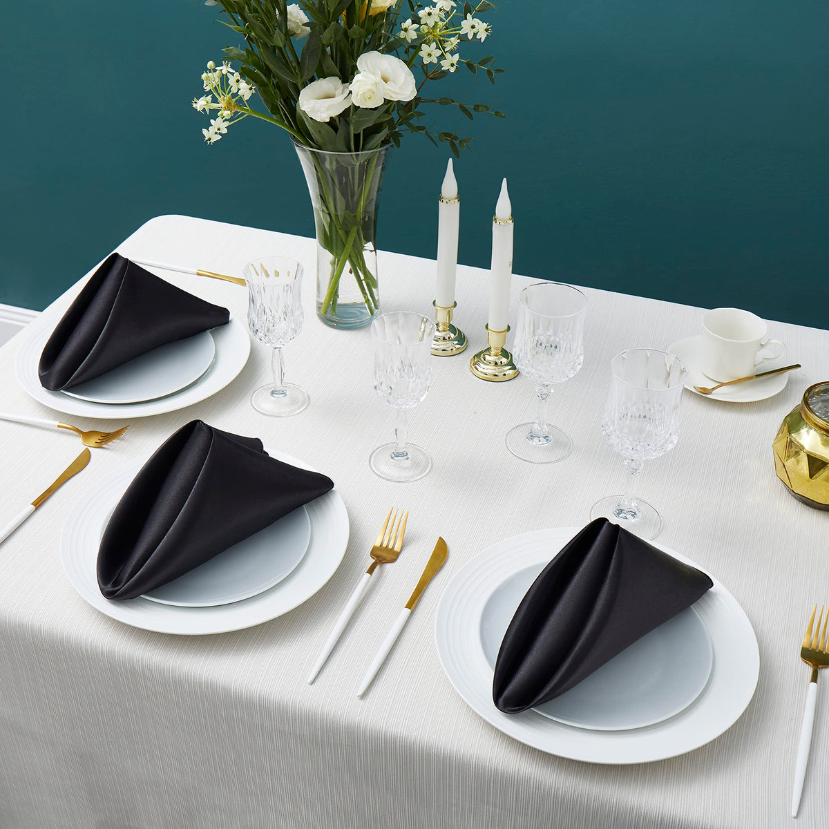 Square Satin Dinner Napkins for Weddings Banquets and Parties
